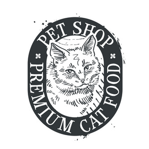 完美的符号或标志为猫爱好者.猫的标志.