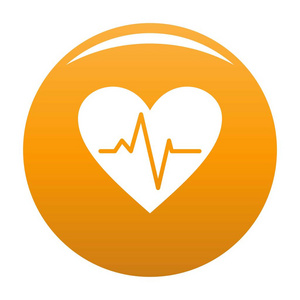 健康心脏图标矢量橙色