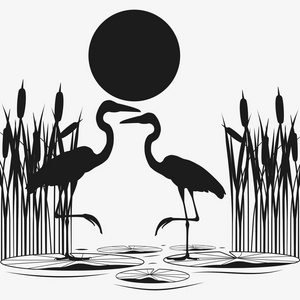 大火烈鸟剪影图片-大火烈鸟剪影素材-大火烈鸟剪影插画-摄图新视界