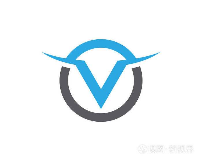 v 字母 logo 模板矢量图标插画