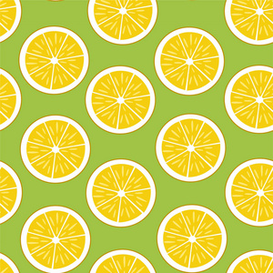柠檬图案矢量无缝纹理
