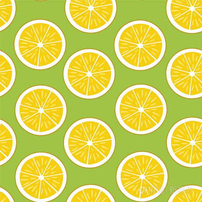 柠檬图案矢量无缝纹理
