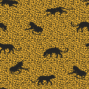 豹子抽象剪影的无缝异国图案