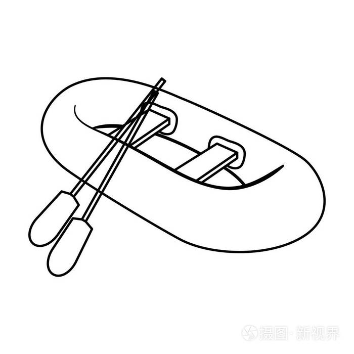 船和水运输单个图标在大纲样式矢量符号股票图插画-正版商用图片0oaw