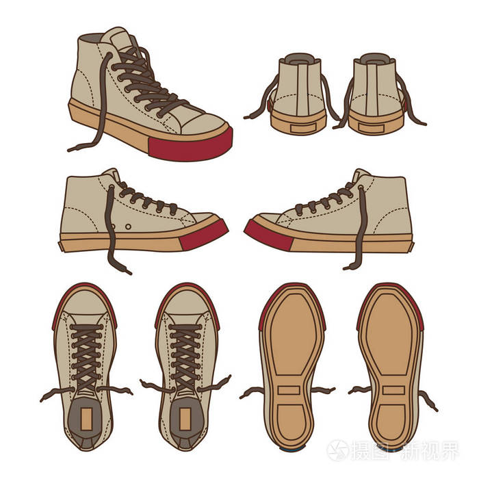 红色的运动鞋插图