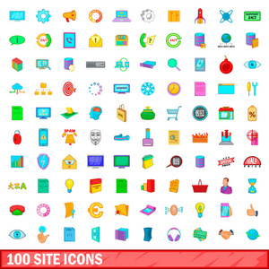 100 网站图标设置 卡通风格