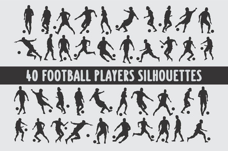 20足球球员剪影各种设计集