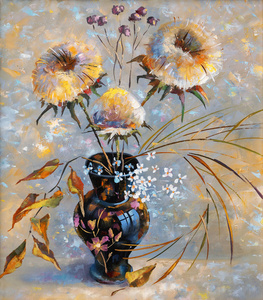 油画干花图片