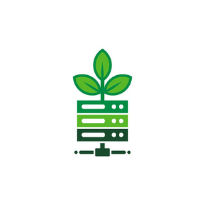 绿色服务器徽标图标设计