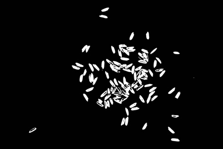 片状的剪影, 在平坦的表面或桌子上蔓延.矢量抽象大米无缝图案.