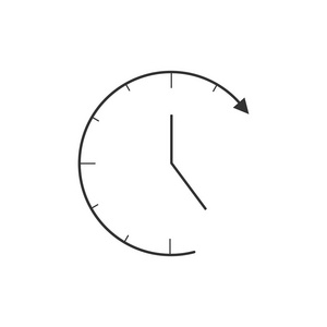 线性时钟图标在时髦的平面风格孤立的白色背景。时钟图标网页符号为您的网站设计时钟图标徽标, 应用程序, Ui