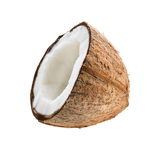 孤立在白色背景上的半椰子