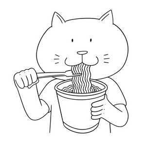 向量集的猫吃面条书籍图书馆阅读笔记本对面条集圣诞假期粗略笔记本对