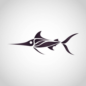 深海的鱼标志矢量图标插画设计