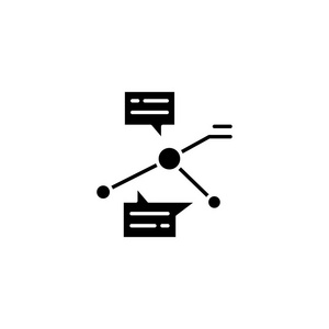 分析指标黑色图标的概念。指标分析平面矢量符号符号插图