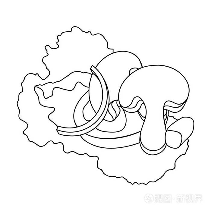 生态的蔬菜沙拉沙拉的素食主义者素食菜肴单大纲样式矢量符号股票图中