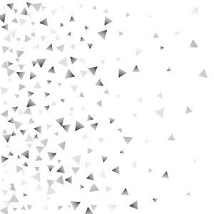 白色背景上的银色纸屑三角形