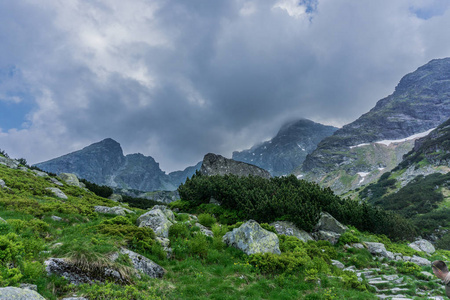 有美丽蓝天的落基山风光。Tatra 国家公园, 波兰, 欧洲。美容天地