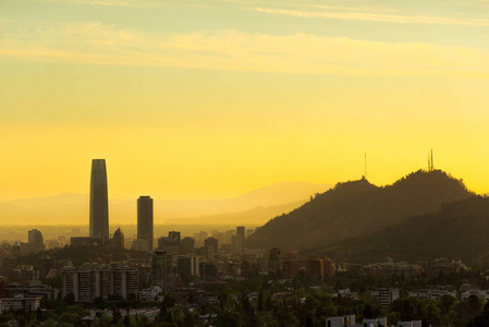 Santiago de 智利的全景视图