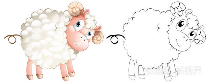 小羊羔的涂鸦动物