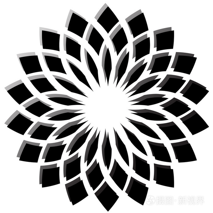 花朵的形状花剪影