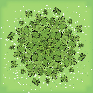 对称几何圆形图案组成的植物照片