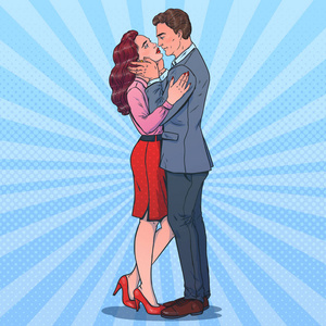 男人和女人拥抱.初吻.矢量插图.爱情主题照片