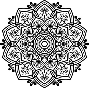 曼荼罗图案黑色和白色的好心情照片