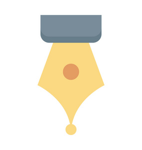 钢笔笔尖彩色的矢量图标照片