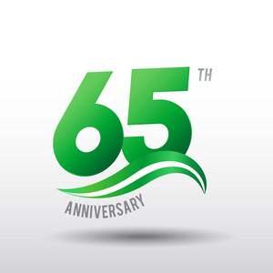 65年绿色周年纪念标志, 装饰背景