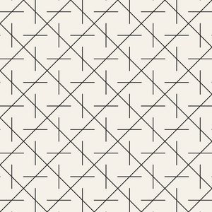 矢量无缝几何图案。简单的抽象线格子。重复元素时尚背景平铺