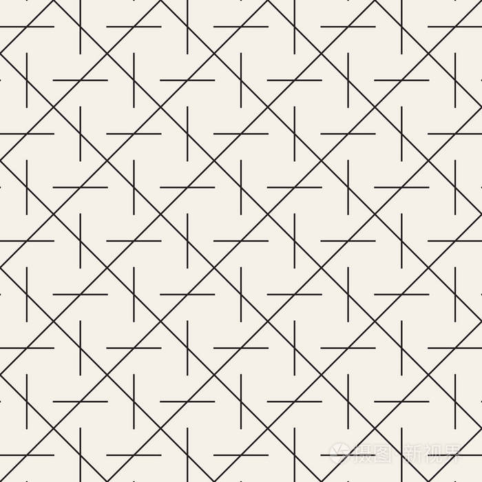 矢量无缝几何图案.简单的抽象线格子.重复元素时尚背景平铺