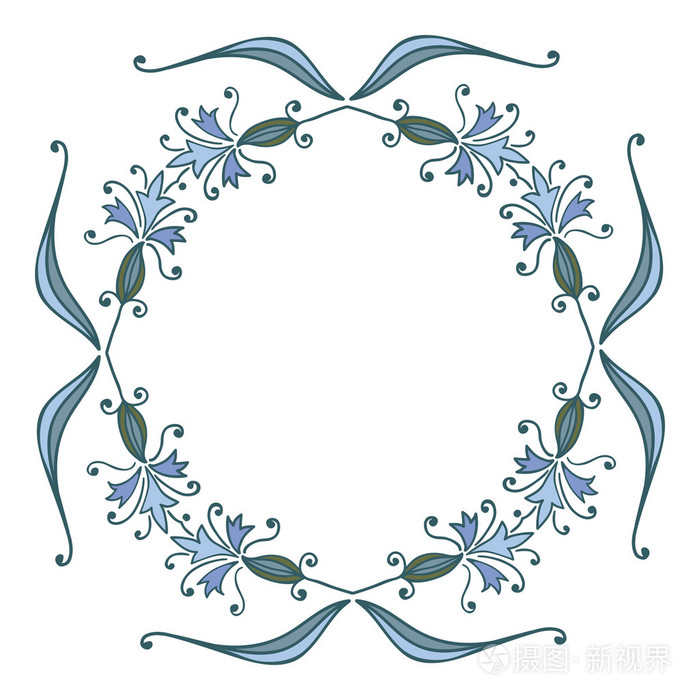 手绘花饰彩框