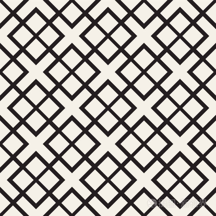 与正方形的无缝模式.矢量时尚几何线性结构