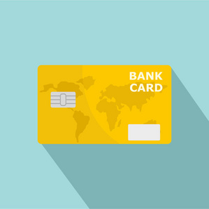 信用银行卡图标, 平面样式