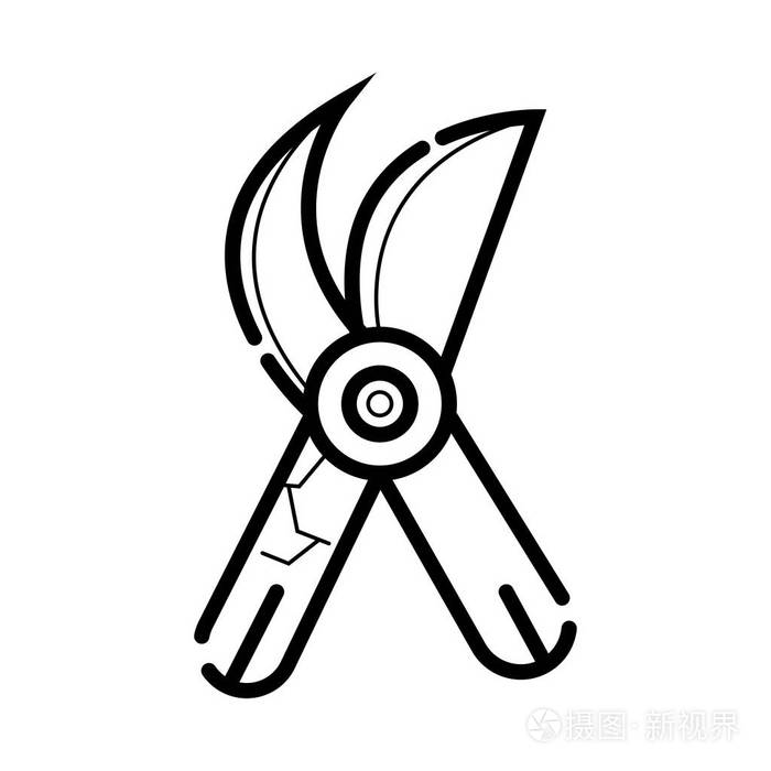 修剪剪刀图标在白色背景下被隔离