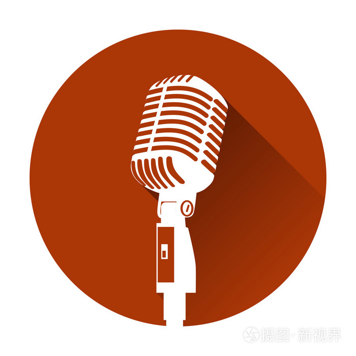 老式的白色剪影复古舞台麦克风