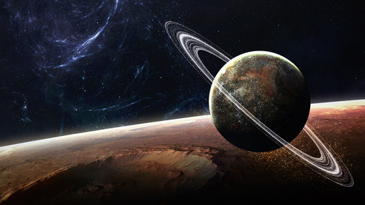 与行星, 恒星和星系中表现的美太空探索外层空间的宇宙场景.