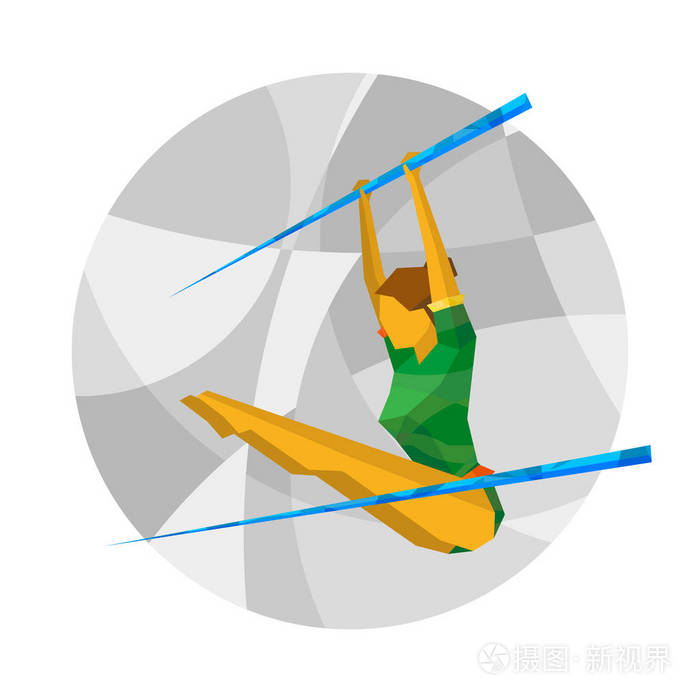 高低杠比赛与抽象的图案