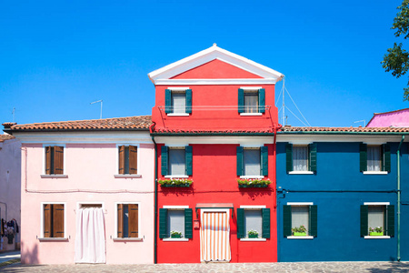 彩色的房子在威尼斯意大利