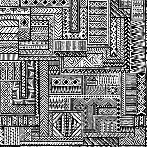 民族的无缝装饰。Zentangle 模式