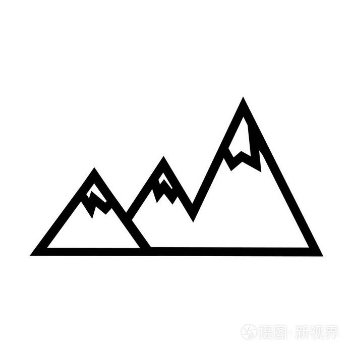 山线图标, 轮廓矢量符号, 线性样式象形文字孤立的白色.
