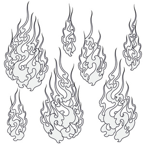 一团火日式火焰插画, 我抽象地画了一团火焰照片