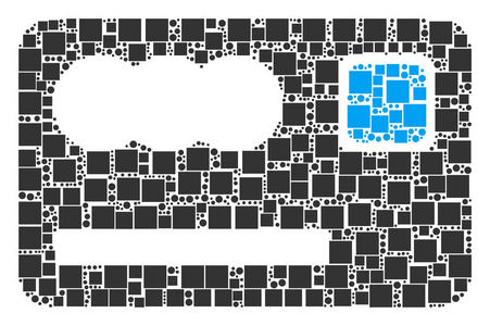 方形和圆圈银行卡拼贴图片