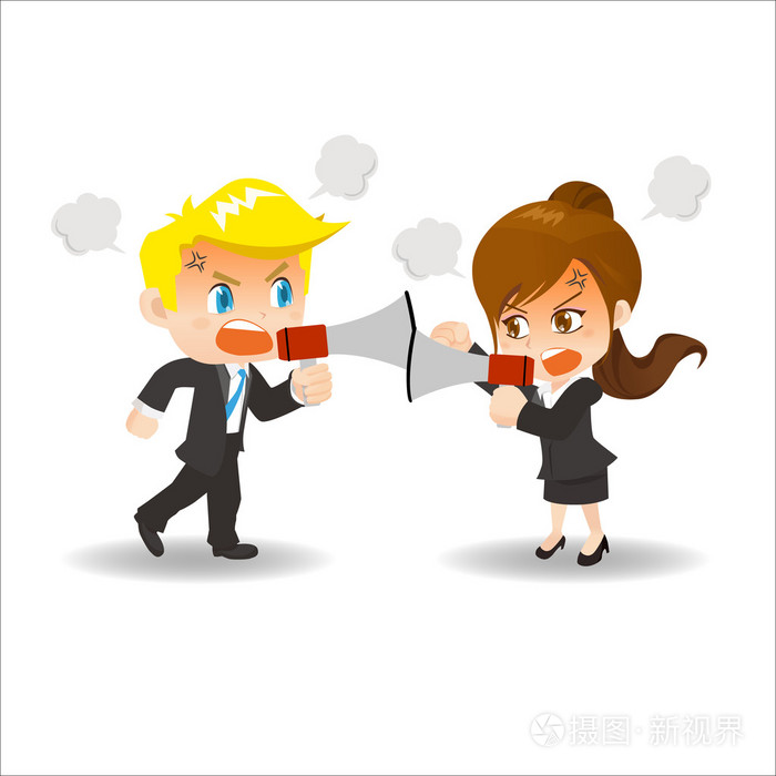 争论的卡通插图商人