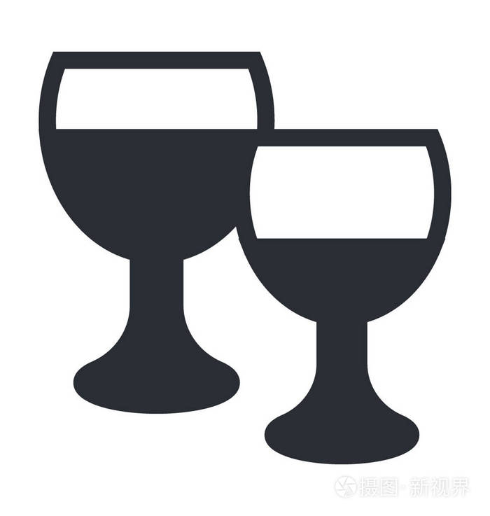 酒杯平面矢量图标
