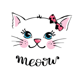 呆萌小猫手绘图片