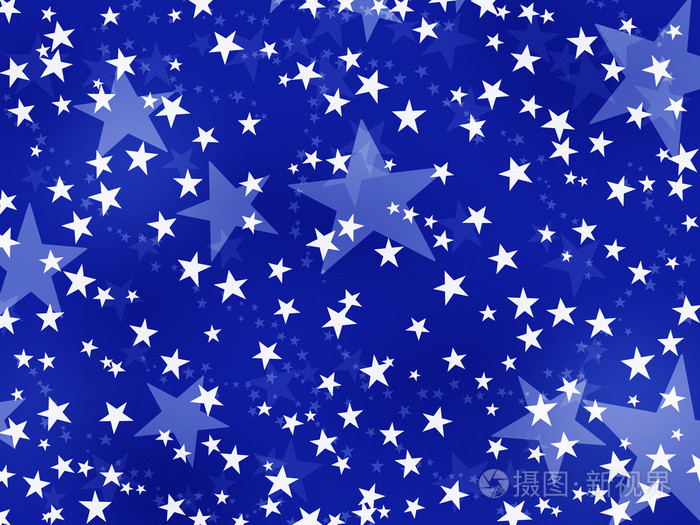 蓝色背景上的白色星星