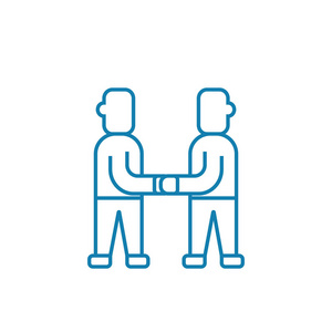 九二共识达成一致的线性图标概念.