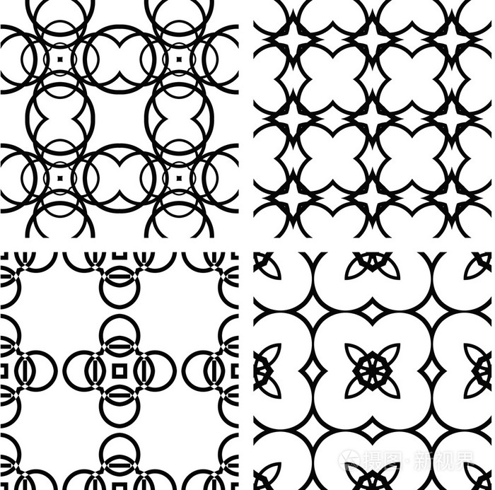 组的无缝纹理的重复元素的几何形状